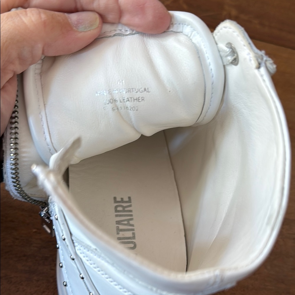 Zadig & Voltaire White Leather High-Top Sneakers - Picture 4 of 6